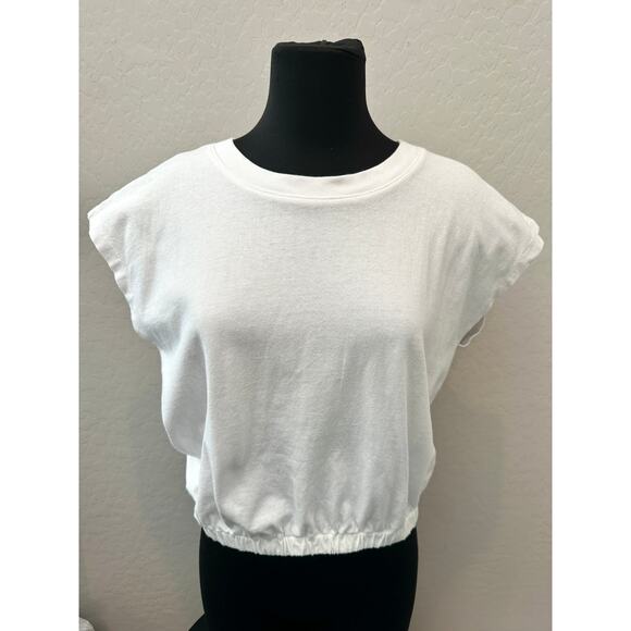 MADEWELL | White Cotton Jersey Hedgehog Cap Sleeve Tshirt | Medium - Picture 2 of 6